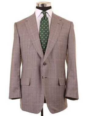 LNWOT Lutwyche Savile Row Wool Check Plaid Hand-Tailored Sport Coat US44